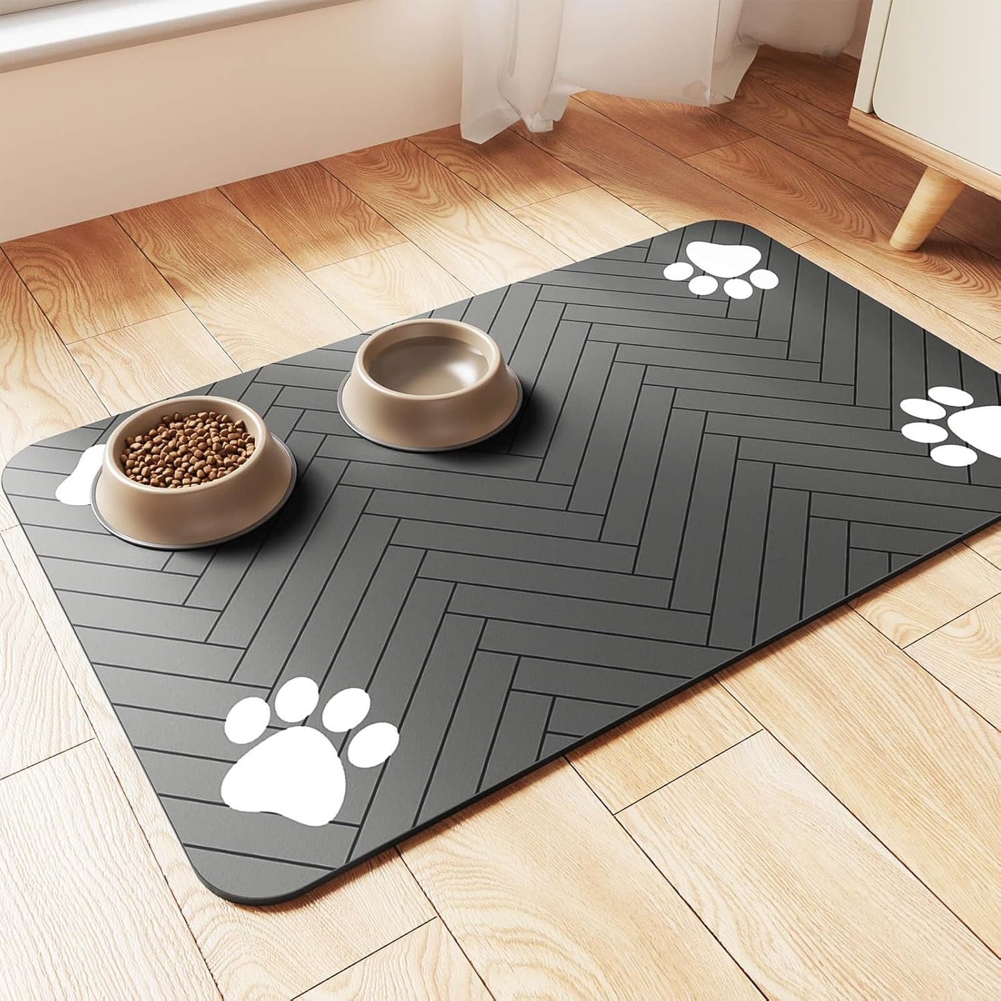 Absorbent Pet Feeding Mat – Waterproof Bowl Placemat for Dogs & Cats 12"x20"