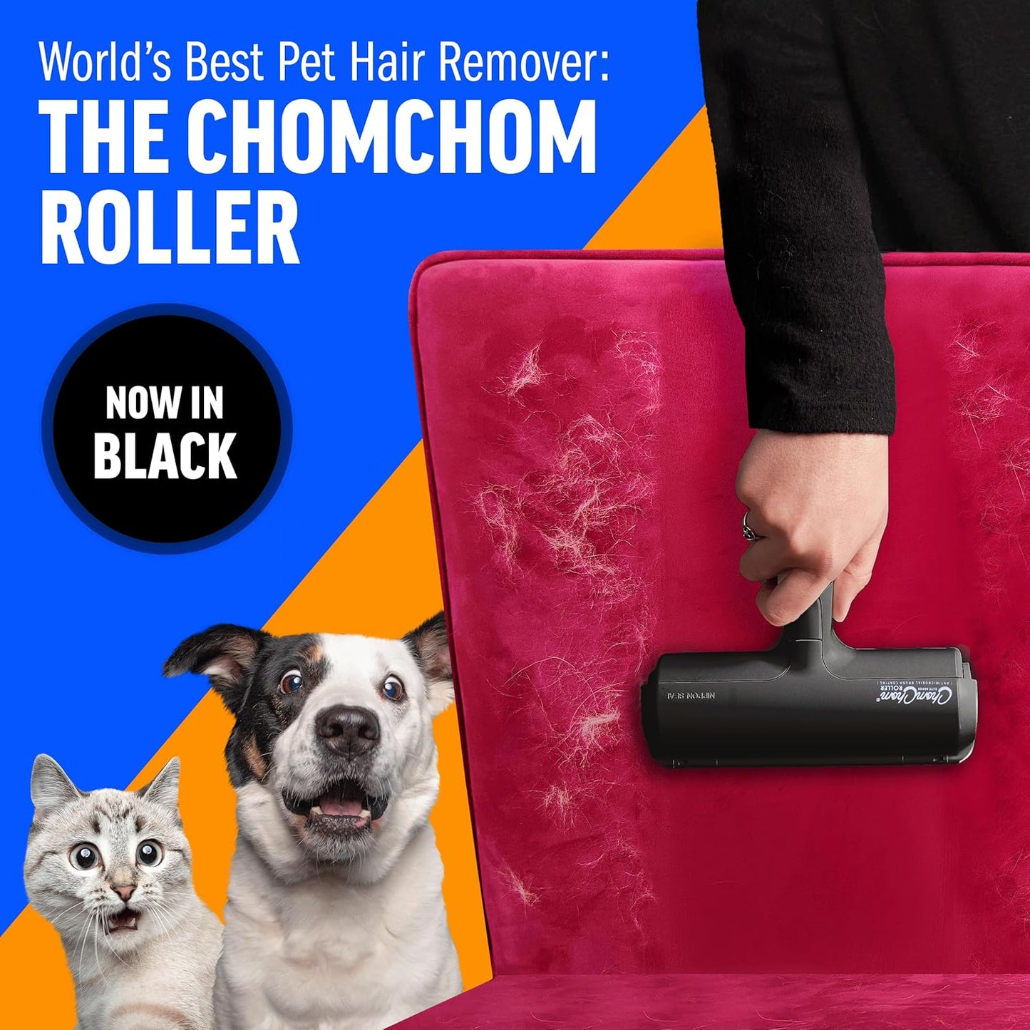 Reusable Pet Hair Remover for Furniture & Clothing (Black)
