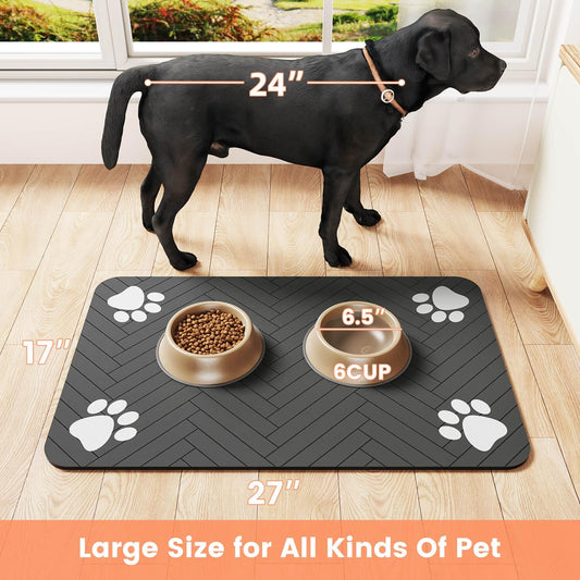 Absorbent Pet Feeding Mat – Waterproof Bowl Placemat for Dogs & Cats 12"x20"