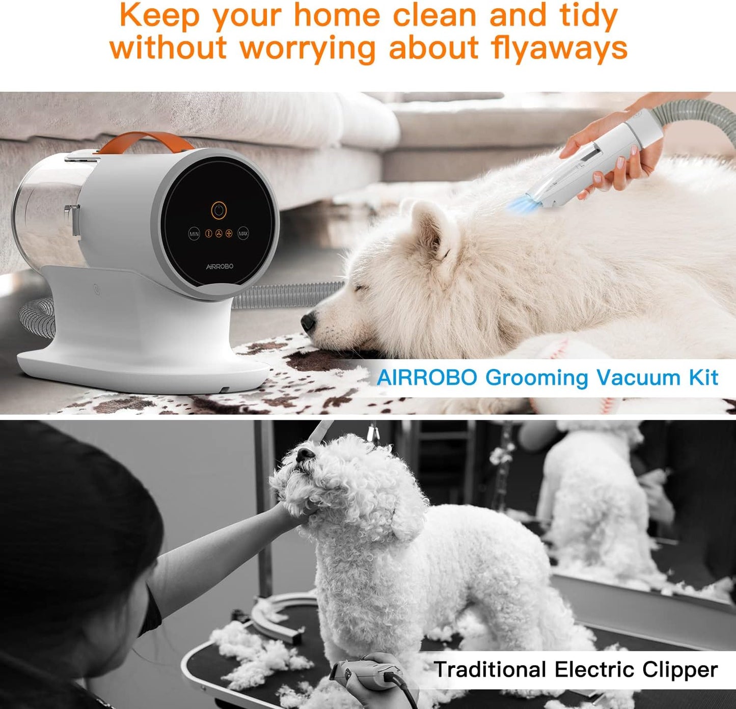 Dog's Grooming Vacuum Kit – 12000Pa Suction, 2L, Quiet PG100