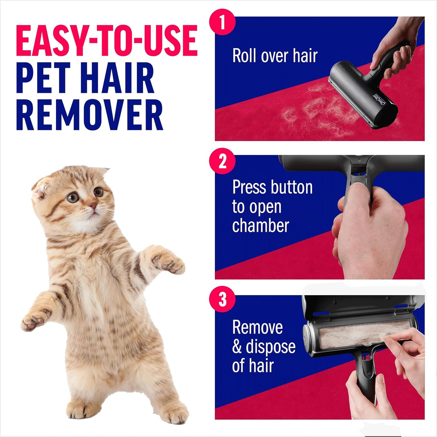 Reusable Pet Hair Remover for Furniture & Clothing (Black)