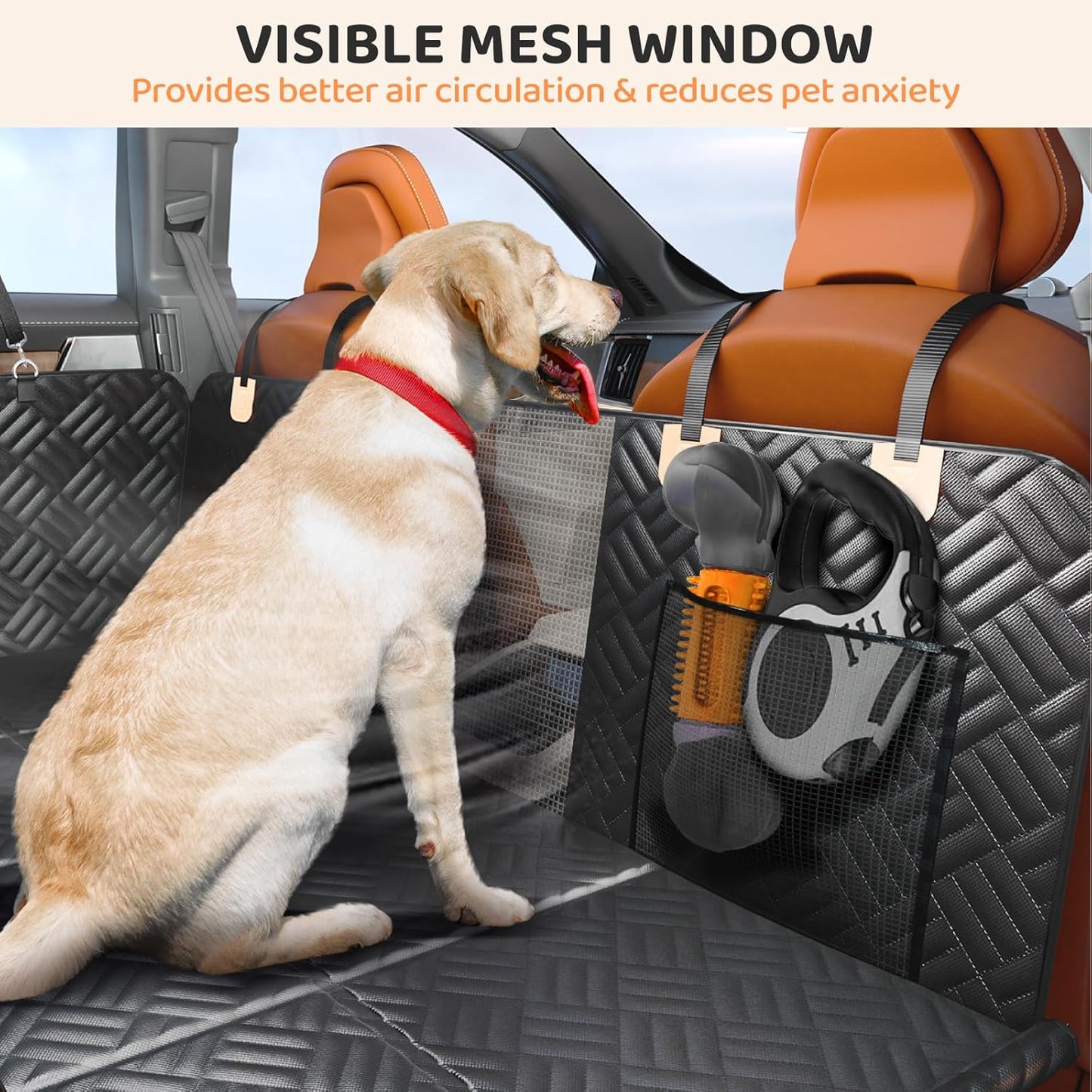 Dog Car Seat Cover with Hard Bottom – Back Seat Extender & Hammock